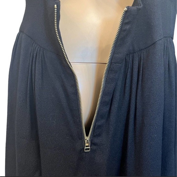 Anthro See U Soon Black Dress Keyhole Neckline Short Puffy Sleeves NWT Size S - Picture 7 of 12